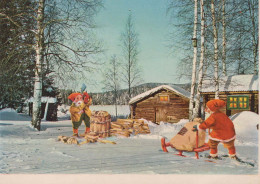 BABBO NATALE Buon Anno Natale GNOME Vintage Cartolina CPSM #PBB039.A - Santa Claus