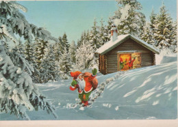 BABBO NATALE Buon Anno Natale GNOME Vintage Cartolina CPSM #PBB034.A - Santa Claus