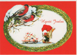 SANTA CLAUS Happy New Year Christmas GNOME Vintage Postcard CPSM #PBB022.A - Santa Claus