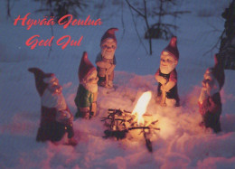 SANTA CLAUS Happy New Year Christmas GNOME Vintage Postcard CPSM #PBA976.A - Santa Claus