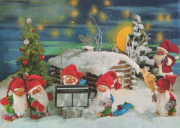 BABBO NATALE Buon Anno Natale GNOME Vintage Cartolina CPSM #PBA998.A - Santa Claus