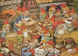 SANTA CLAUS Happy New Year Christmas GNOME Vintage Postcard CPSM #PBA941.A - Santa Claus
