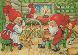 SANTA CLAUS Happy New Year Christmas GNOME Vintage Postcard CPSM #PBA921.A - Kerstman