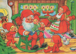 PAPÁ NOEL Feliz Año Navidad GNOMO Vintage Tarjeta Postal CPSM #PBA917.A - Kerstman