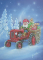 BABBO NATALE Buon Anno Natale GNOME Vintage Cartolina CPSM Unposted #PBA593.A - Santa Claus