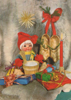 BABBO NATALE Buon Anno Natale GNOME Vintage Cartolina CPSM #PAY531.A - Santa Claus