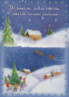 PAPÁ NOEL Feliz Año Navidad GNOMO Vintage Tarjeta Postal CPSM #PAY465.A - Santa Claus