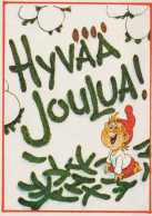 SANTA CLAUS Happy New Year Christmas GNOME Vintage Postcard CPSM #PAY174.A - Santa Claus