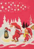 WEIHNACHTSMANN SANTA CLAUS Neujahr Weihnachten GNOME Vintage Ansichtskarte Postkarte CPSM #PAY148.A - Santa Claus