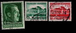 Deutsches Reich 672 - 674 2 Reichsparteitag Gautheater Saarpfalz Gestempelt Used (2) - Gebraucht