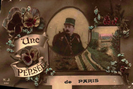 CPA   PARIS - Jolie Carte Fantaisie   Une Pensée De PARIS Adressee A Ellis Chez Sorbier Ruch Gironde   (animée) A3 - Other & Unclassified