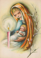 Jungfrau Maria Madonna Jesuskind Weihnachten Religion Vintage Ansichtskarte Postkarte CPSM #PBP941.A - Maagd Maria En Madonnas