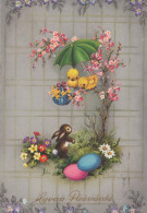 PASCUA CONEJO HUEVO Vintage Tarjeta Postal CPSM #PBO387.A - Easter