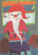 PAPÁ NOEL Feliz Año Navidad GNOMO Vintage Tarjeta Postal CPSM #PBO082.A - Santa Claus