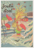 SANTA CLAUS Happy New Year Christmas GNOME Vintage Postcard CPSM #PBM124.A - Santa Claus