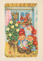 BABBO NATALE Buon Anno Natale GNOME Vintage Cartolina CPSM #PBM076.A - Santa Claus