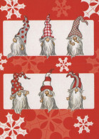 PAPÁ NOEL Feliz Año Navidad GNOMO Vintage Tarjeta Postal CPSM #PBM015.A - Santa Claus