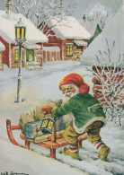 PÈRE NOËL Bonne Année Noël GNOME Vintage Carte Postale CPSM #PBL916.A - Santa Claus
