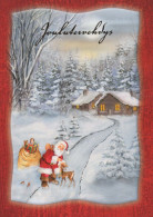 WEIHNACHTSMANN SANTA CLAUS Neujahr Weihnachten GNOME Vintage Ansichtskarte Postkarte CPSM #PBL762.A - Santa Claus