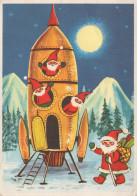 BABBO NATALE Buon Anno Natale GNOME Vintage Cartolina CPSM #PBL730.A - Santa Claus