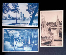 Cp, 17, La Rochelle, Le Chenal Et La Tour De La Lanterne, Le Port Au Clair De Lune....., LOT DE 3 CARTES POSTALES - La Rochelle