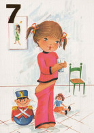HAPPY BIRTHDAY 7 Year Old GIRL Children Vintage Postcard CPSM Unposted #PBU067.A - Compleanni