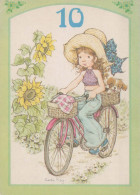 ALLES GUTE ZUM GEBURTSTAG 10 Jährige MÄDCHEN KINDER Vintage Postal CPSM #PBT735.A - Anniversaire