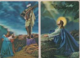 CRISTO SANTO PASQUA Cristianesimo Religione LENTICULAR 3D Vintage Cartolina CPSM #PAZ012.A - Gesù