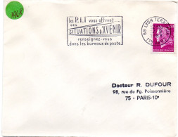 RHONE - Dépt N° 69 = LYON TERREAUX (1er ARR) 1968 =  FLAMME Codée = SECAP Multiple ' Les PTT Vous Offrent SITUATIONS' - Oblitérations Mécaniques (flammes)