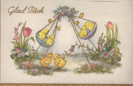 OSTERN HUHN EI Vintage Ansichtskarte Postkarte CPA #PKE380.A - Ostern