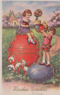 OSTERN KINDER EI Vintage Ansichtskarte Postkarte CPA #PKE225.A - Ostern