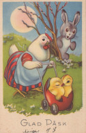 OSTERN HUHN EI Vintage Ansichtskarte Postkarte CPA #PKE325.A - Pasqua
