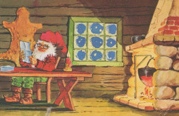 BABBO NATALE Buon Anno Natale GNOME Vintage Cartolina CPA #PKE018.A - Santa Claus