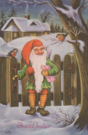 PAPÁ NOEL Feliz Año Navidad GNOMO Vintage Tarjeta Postal CPSMPF #PKD896.A - Santa Claus