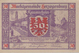 50 HELLER 1920 Stadt HERZOGENBURG Niedrigeren Österreich Notgeld #PD597 - [11] Local Banknote Issues