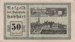 50 HELLER 1920 Stadt HENHART Oberösterreich Österreich Notgeld Papiergeld Banknote #PG887 - [11] Local Banknote Issues