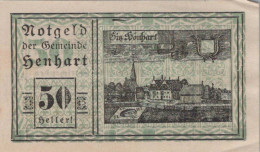 50 HELLER 1920 Stadt HENHART Oberösterreich Österreich Notgeld Banknote #PD595 - [11] Local Banknote Issues