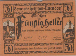 50 HELLER 1920 Stadt HELPFAU-UTTENDORF Oberösterreich Österreich Notgeld #PI159 - [11] Local Banknote Issues