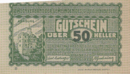 50 HELLER 1920 Stadt HAINFELD Niedrigeren Österreich Notgeld Papiergeld Banknote #PG777 - [11] Local Banknote Issues