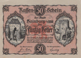 50 HELLER 1920 Stadt HAINBURG AN DER DONAU Niedrigeren Österreich #PD606 - [11] Local Banknote Issues