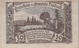 50 HELLER 1920 Stadt HAIBACH BEI ASCHACH Oberösterreich Österreich Notgeld Papiergeld Banknote #PG864 - [11] Local Banknote Issues