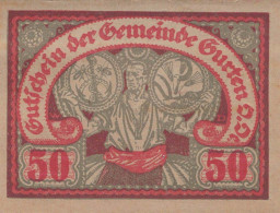 50 HELLER 1920 Stadt GURTEN Oberösterreich Österreich Notgeld Banknote #PI310 - [11] Local Banknote Issues