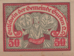 50 HELLER 1920 Stadt GURTEN Oberösterreich Österreich Notgeld Banknote #PI335 - [11] Local Banknote Issues