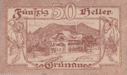 50 HELLER 1920 Stadt GRÜNAU Oberösterreich Österreich Notgeld Papiergeld Banknote #PG506 - [11] Local Banknote Issues