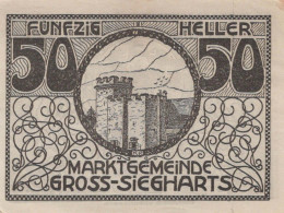 50 HELLER 1920 Stadt GROSS-SIEGHARTS Niedrigeren Österreich Notgeld #PI352 - [11] Local Banknote Issues