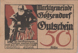 50 HELLER 1920 Stadt GoTZENDORF AN DER LEITHA Niedrigeren Österreich #PE922 - [11] Local Banknote Issues