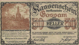 50 HELLER 1920 Stadt GOSSAM Niedrigeren Österreich Notgeld Banknote #PE932 - [11] Local Banknote Issues