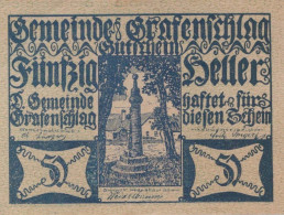 50 HELLER 1920 Stadt GRAFENSCHLAG Niedrigeren Österreich Notgeld #PF032 - [11] Local Banknote Issues