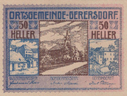 50 HELLER 1920 Stadt GERERSDORF Niedrigeren Österreich Notgeld Papiergeld Banknote #PG562 - [11] Local Banknote Issues