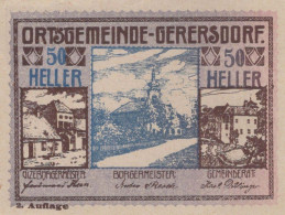 50 HELLER 1920 Stadt GERERSDORF Niedrigeren Österreich Notgeld #PE902 - [11] Local Banknote Issues